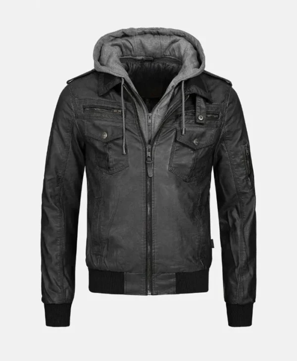 Mens Bomber Leather Jacket Main