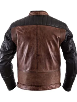 Mens Brown Cafe Motorcycle Jacket Helstons Cruiser Jacket Back