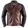 Men’s Brown Cafe Motorcycle Jacket Helstons Cruiser Jacket Main