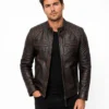 Get Men’s Distressed Brown Leather Motorcycle Jacket