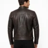 Men’s Distressed Brown Leather Motorcycle Jacket