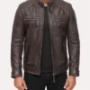 Men’s Distressed Brown Leather Motorcycle Jacket Main