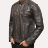 Mens Distressed Vintage Brown Leather Jacket Right