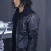 Mens Elnor Vintage Black Leather Jacket For Sale