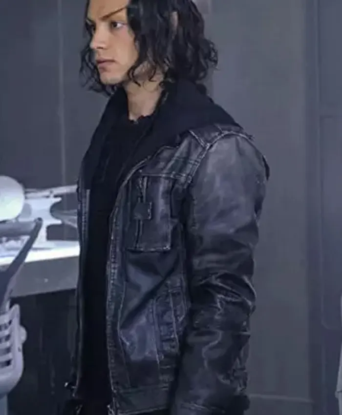 Mens Elnor Vintage Black Leather Jacket For Sale