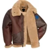 Mens Maroon RAF Aviator B3 Leather Bombardier Jacket Main