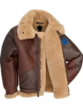 Men’s Maroon RAF Aviator B3 Leather Bombardier Jacket Main