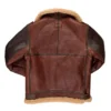 Mens Maroon RAF Aviator B3 Leather Bombardier Jacket New Back
