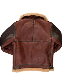 Mens Maroon RAF Aviator B3 Leather Bombardier Jacket New Back