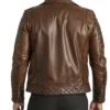 Mens Vintage Brown Brando Biker Jacket Back