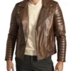 Mens Vintage Brown Brando Biker Jacket Main