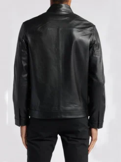 Moto Biker Leather Jacket For Men Back
