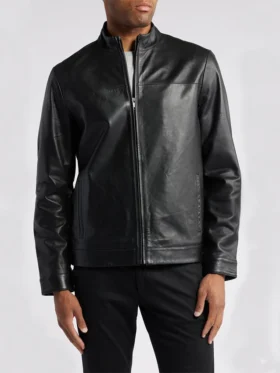 Moto Biker Leather Jacket For Men Second