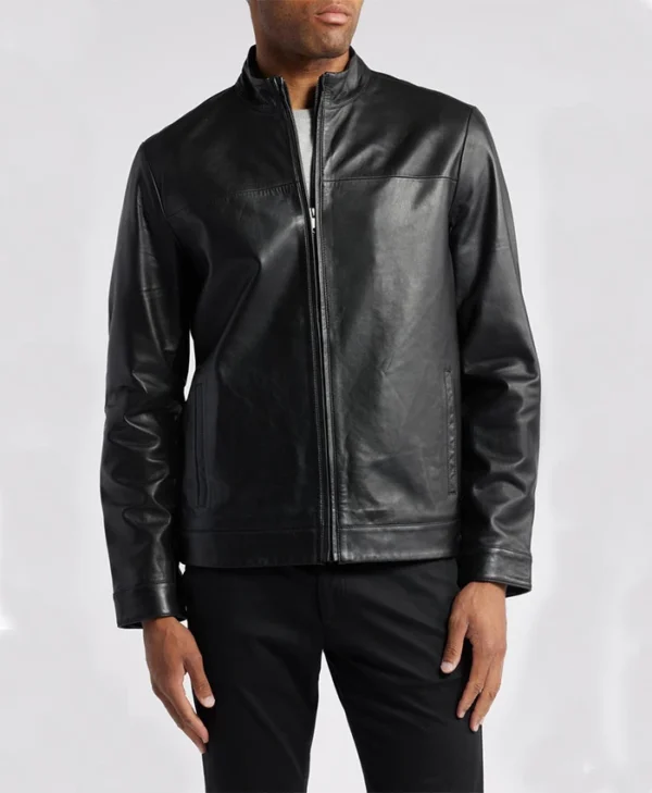Moto Biker Leather Jacket For Men Second