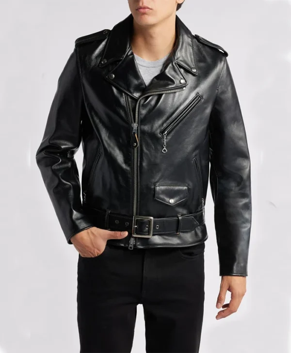 Real Leather Motorbike Moto Jacket For Men 1