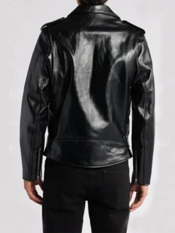 Real Leather Motorbike Moto Jacket For Men Back