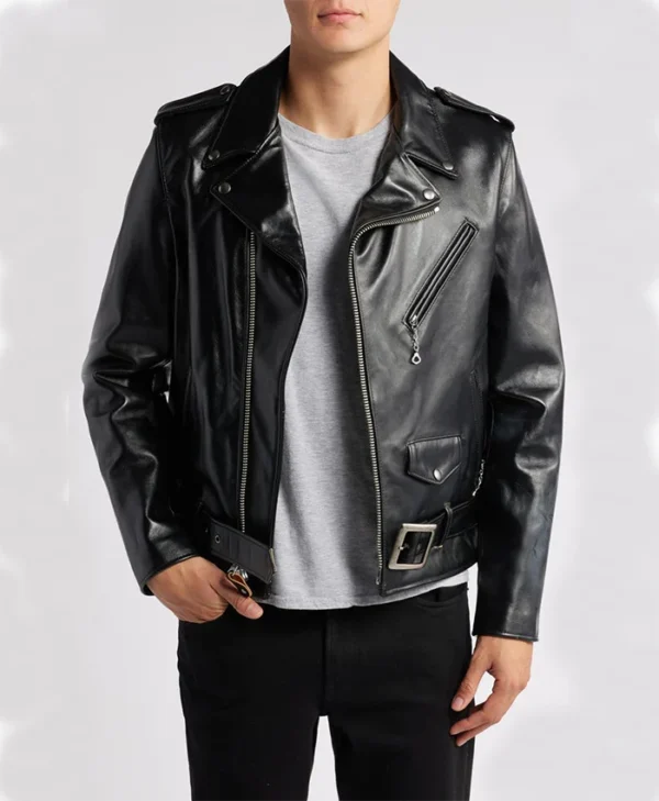 Real Leather Motorbike Moto Jacket For Men Main