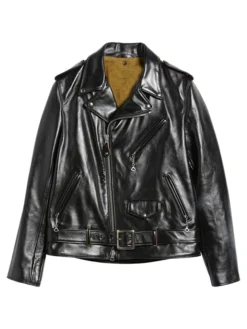Real Leather Motorbike Moto Jacket For Men Pattern