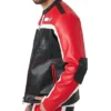 Red And Black Leather Jacket Side
