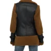 Reversible Brown Shearling Aviator Pilot Jacket Womens Back