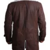 Shearling Mens Bane Brown Leather Overcoat Back