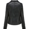Slim Fit Motorcycle Black Leather Coat Womens Back