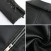 Slim Fit Motorcycle Black Leather Coat Womens Specs