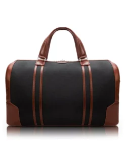 Stylish Black And Brown Mens Duffle Bag Travel Main