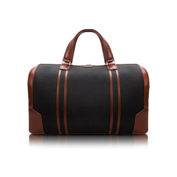 Stylish Black And Brown Mens Duffle Bag Travel Main