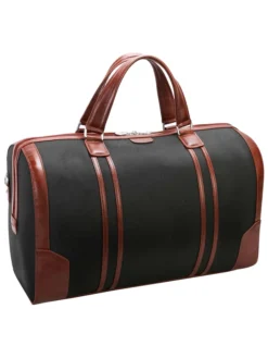 Stylish Black And Brown Mens Duffle Bag Travel Side