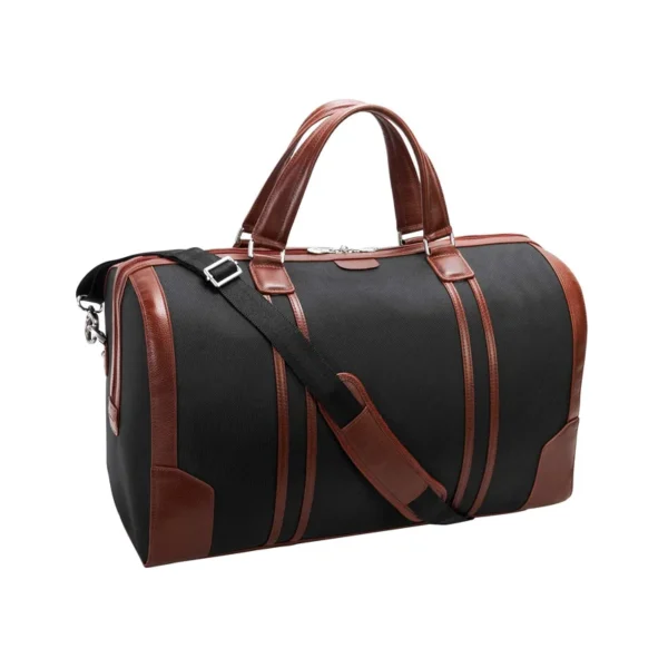Stylish Black And Brown Mens Duffle Bag Travel Style