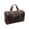 Stylish Black And Brown Mens Duffle Bag Travel Zipper
