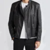 Tom Asymmetric Zip Up Black Leather Jacket 1