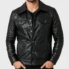 Trucker Leather Jacket Front