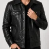 Trucker Leather Jacket Front