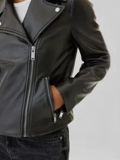Wild Biker Style Leather Jacket Pockets