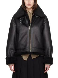 Womens B3 RAF Belted Flight Shearling Jacket