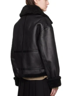 Womens B3 RAF Belted Flight Shearling Jacket Back