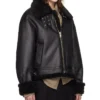 Womens B3 RAF Belted Flight Shearling Jacket Zipper