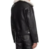 Women’s Biker Black Leather Jacket With Fur Back