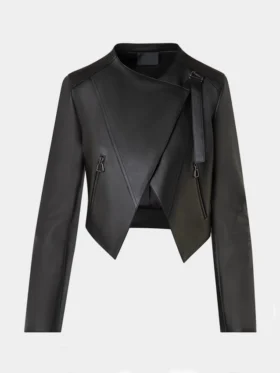 Women’s Black Lambskin Biker Style Jacket