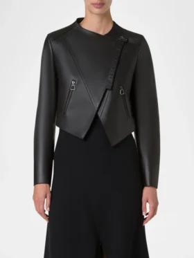 Women’s Black Lambskin Biker Style Jacket Main