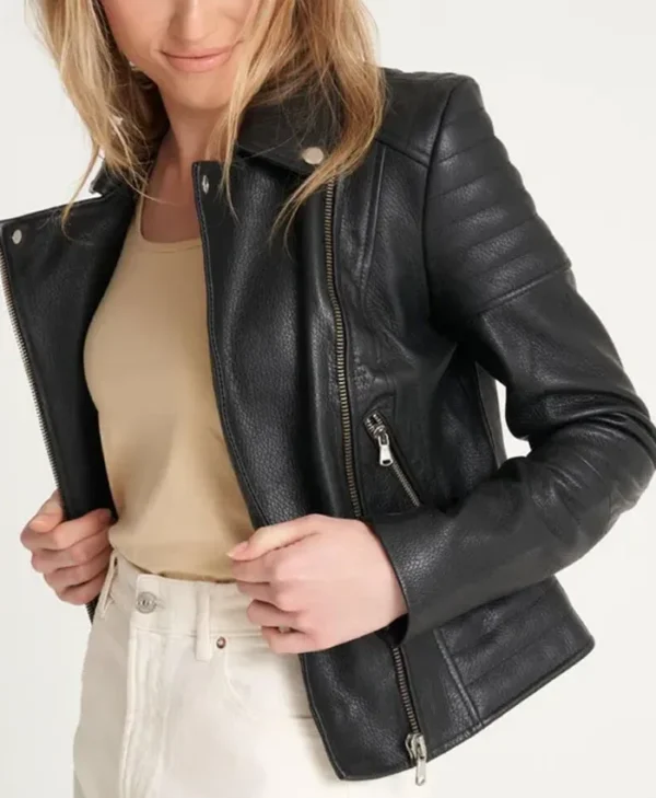 Womens Black Leather Motorcycle Jacket Style