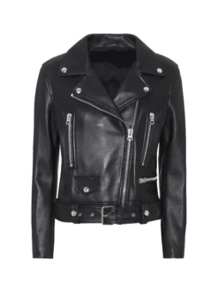 Womens Black Moto Jacket With ASY Collar Main