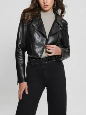 Womens Cropped Biker Jacket Main