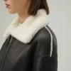 Womens Hooded Leather Jacket B3 Raf Aviator Pilot Fur