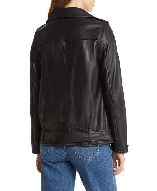 Women’s Leather Jacket in Absolute Black Back