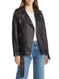 Womens Leather Jacket in Absolute Black Main