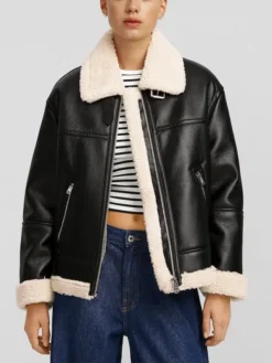 Womens RAF Shearling Aviator B3 Bomber Jacket Main