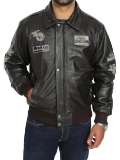 A2 Aviator Flying Black Leather Collar